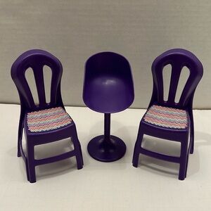 Barbie Purple Plastic Chairs and Barstool Fashion Doll Furniture